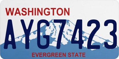 WA license plate AYG7423