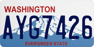 WA license plate AYG7426