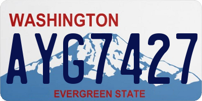 WA license plate AYG7427