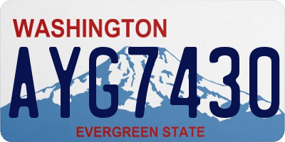 WA license plate AYG7430