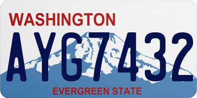WA license plate AYG7432