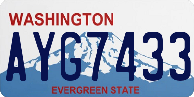 WA license plate AYG7433