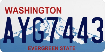 WA license plate AYG7443