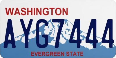 WA license plate AYG7444