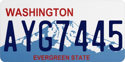 WA license plate AYG7445