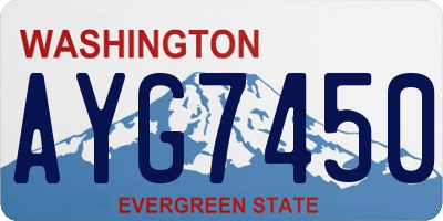 WA license plate AYG7450