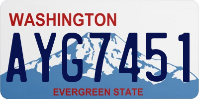 WA license plate AYG7451