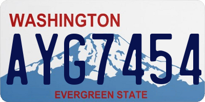 WA license plate AYG7454