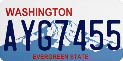 WA license plate AYG7455