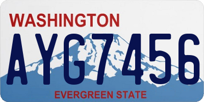 WA license plate AYG7456
