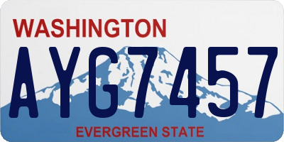 WA license plate AYG7457