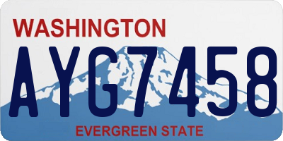 WA license plate AYG7458