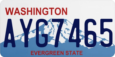 WA license plate AYG7465