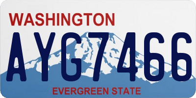 WA license plate AYG7466