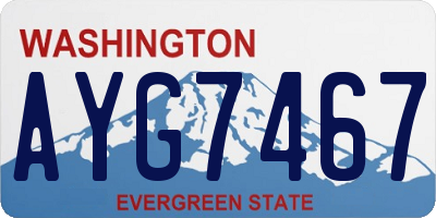 WA license plate AYG7467