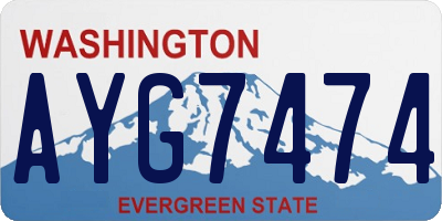 WA license plate AYG7474
