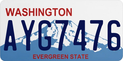 WA license plate AYG7476