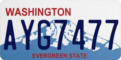 WA license plate AYG7477