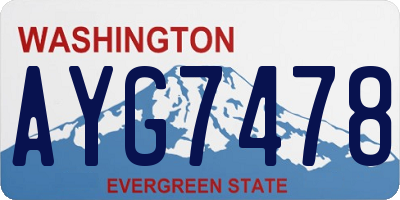 WA license plate AYG7478