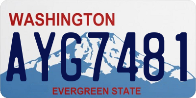 WA license plate AYG7481