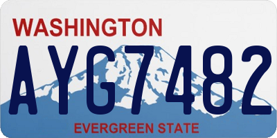 WA license plate AYG7482