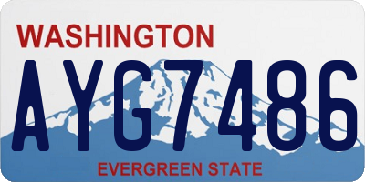 WA license plate AYG7486