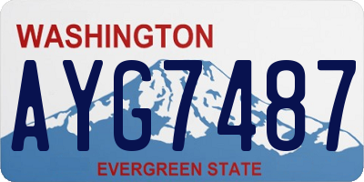 WA license plate AYG7487