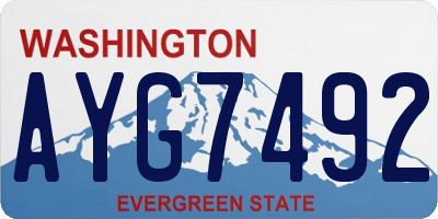 WA license plate AYG7492