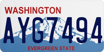 WA license plate AYG7494