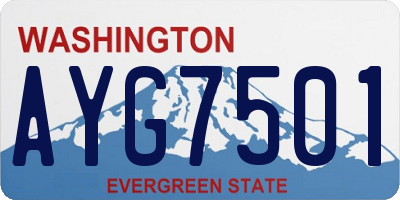 WA license plate AYG7501