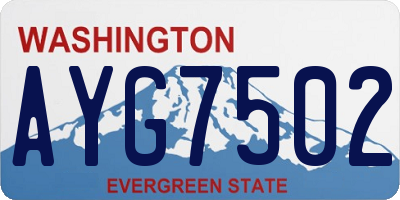 WA license plate AYG7502