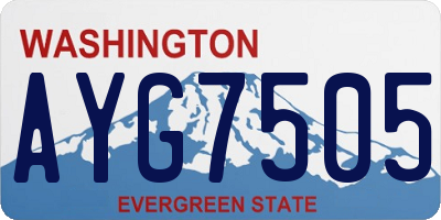 WA license plate AYG7505