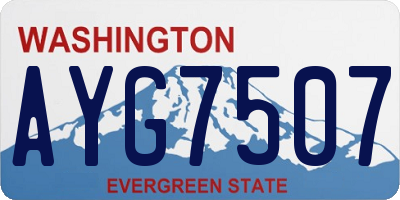 WA license plate AYG7507