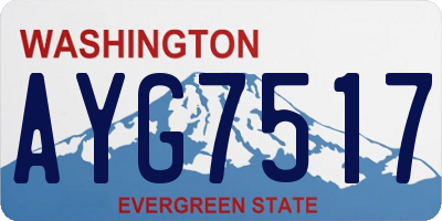 WA license plate AYG7517