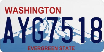 WA license plate AYG7518
