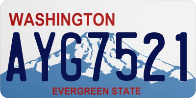 WA license plate AYG7521