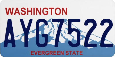 WA license plate AYG7522