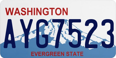 WA license plate AYG7523