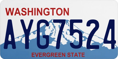 WA license plate AYG7524
