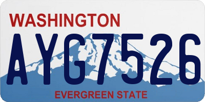 WA license plate AYG7526