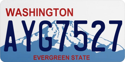 WA license plate AYG7527
