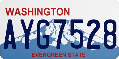 WA license plate AYG7528
