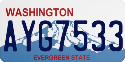 WA license plate AYG7533