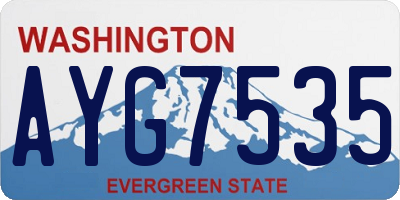 WA license plate AYG7535
