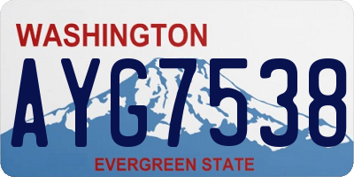 WA license plate AYG7538