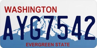 WA license plate AYG7542