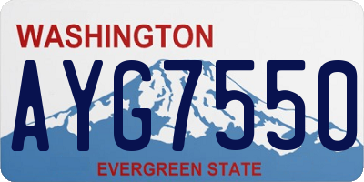 WA license plate AYG7550