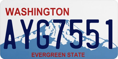WA license plate AYG7551