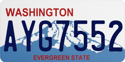 WA license plate AYG7552