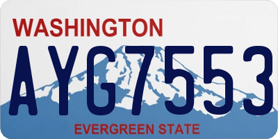 WA license plate AYG7553